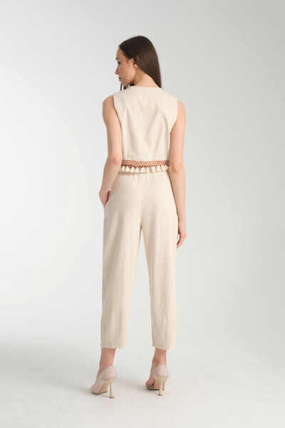 İLKCET MODA Tasseled Vest Top and Bottom Set