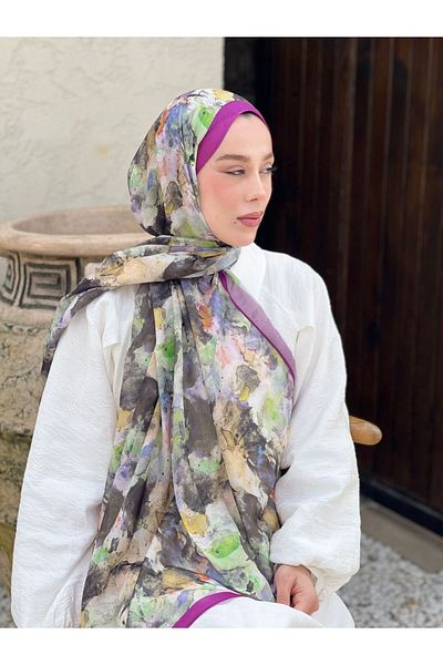 Modakaşmir نمط الفرشاة لينا شال