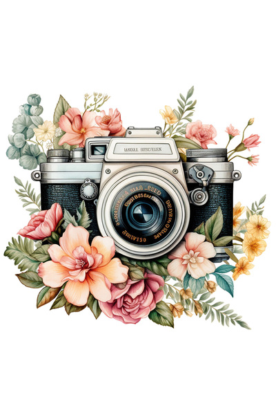 StoryGift Romania Sticker 28 Cm Cu Aparat De Fotografiat, Ilustratie, Activitate, Poze, Imagini, Flori, Zoom, Pasi