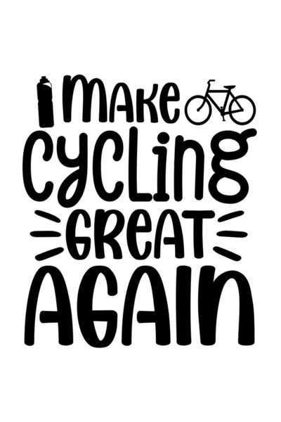 StoryGift Romania Sticker Eticheta 40CM Exterior cu o bicicleta si mesajul "Eu fac ciclismul din nou minunat" ,