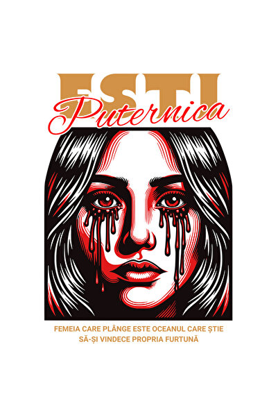 StoryGift Romania Sticker Adeziv 90CM Esti Puternica - Femeie Plangand cu Mar...