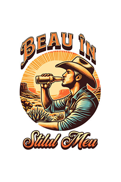 StoryGift Romania Sticker Autocolant 70CM Adeziv Beau în stilul meu om cowboy...