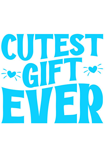 StoryGift Romania Sticker Exterior cu inimioare si textul in engleza "Cutest gift ever" - cel mai dragut cad