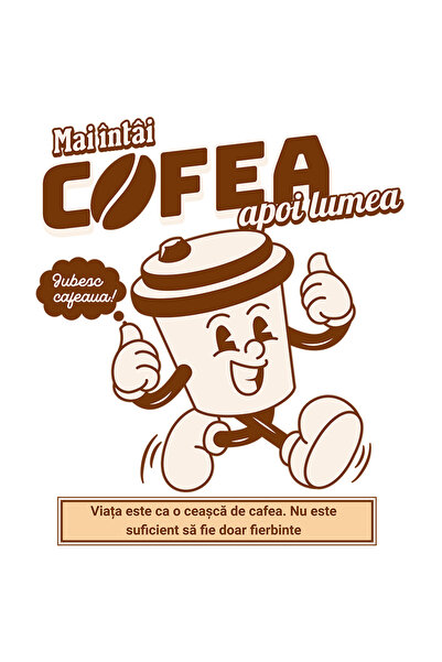 StoryGift Romania Sticker Adeziv 90CM Adeziv Pahar de cafea zambitor iubesc c...