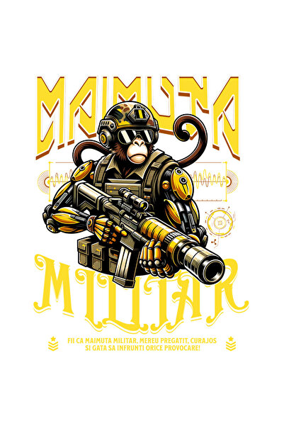 StoryGift Romania Sticker Autocolant 70CM Maimuta Militar, Armata, Arma, Sold...