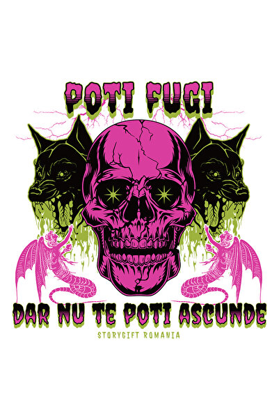 StoryGift Romania Sticker Eticheta 40CM Adeziv poti fugi dar nu te poti ascun...