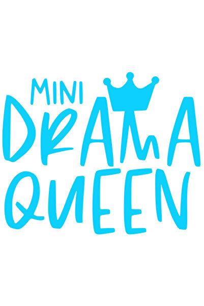 StoryGift Romania Sticker Autocolant 30CM Exterior cu o coroana regala si textul in engleza "Mini drama queen" -