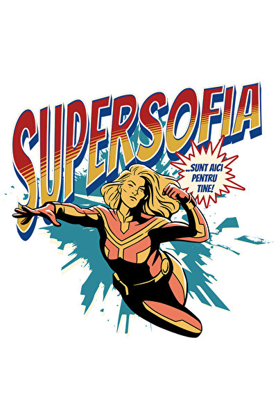 StoryGift Romania Sticker Eticheta 40CM Super Sonia, SuperErou Sunt Aici Pent...