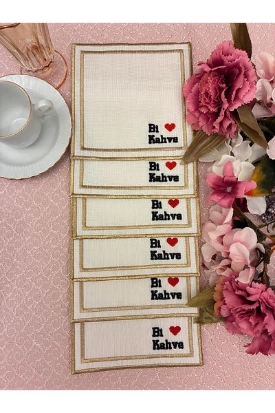 Mustgross Presentation Napkin, Cocktail Napkin, Coffee Side Presentation Holder, Cup Pad 6 Pieces Presentation Napkin