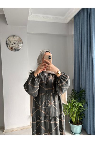 MODA EGE Modal Fabric Patterned Dress