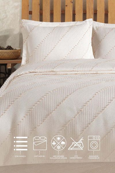 Elart Karya Bedspread Double (240X250 cm) Cream