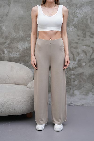 HR Collection Modal Fabric Elastic Waist Palazzo Women's Trousers