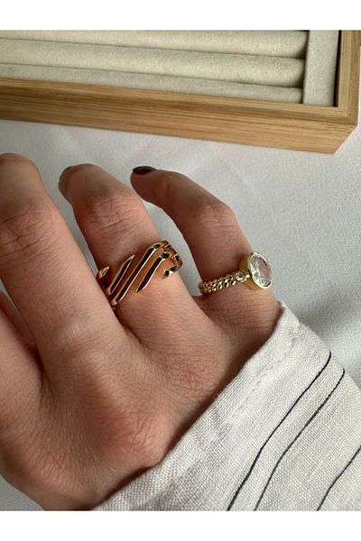 ringbox Gold Set of 2 Giant Rings