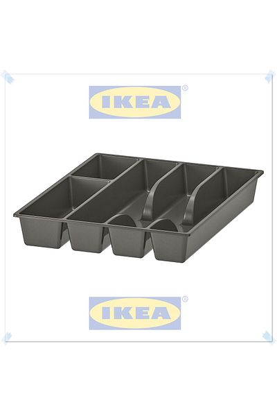IKEA حامل أدوات مائدة رمادي من سمكر، أدوات مائدة داخل الدرج، أدوات مائدة داخل الدرج، 31x26 سم