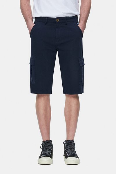 UCLA Pantaloni scurți pentru bărbați BLEWIN bleumarin Cargo cu buzunare din Gabardină brodate Standard Fit