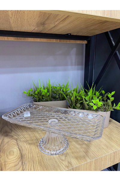 SAFİRCAM حامل عرض زجاجي مستطيل الشكل من الزجاج الياقوت ذو قاعدة كريستالية