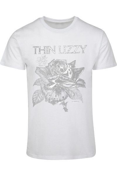 Merchcode Herren Thin Lizzy - Tl Blackrose Basic T-shirt