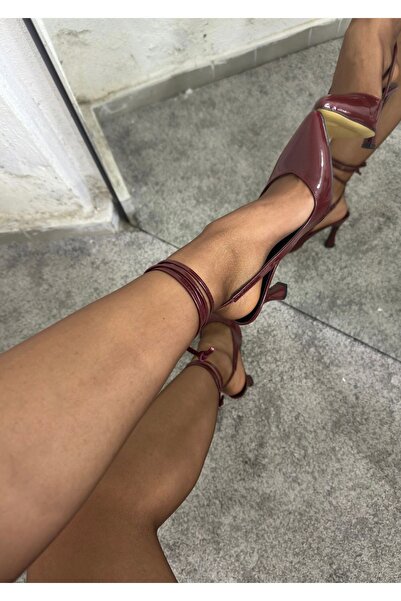 volante Bordo Rugan Kadın Bilekten Bağlamalı Sandalet