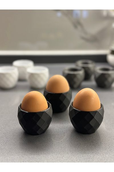 3D DESİNG MARKET Modern 3-Piece Black Egg Set