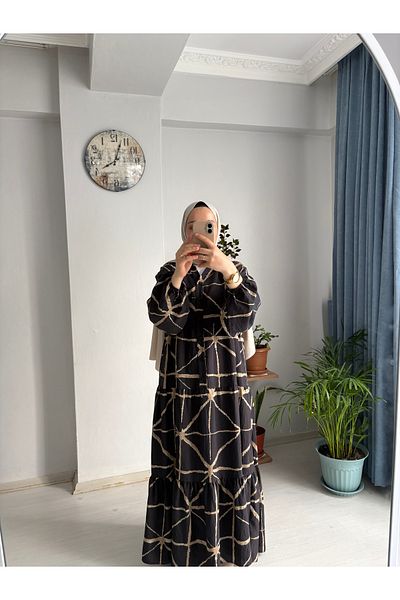 MODA EGE Modal Fabric Patterned Dress