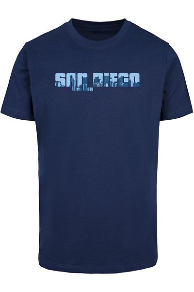 Merchcode Herren Grand San Diego Skyline T-shirt Round Neck