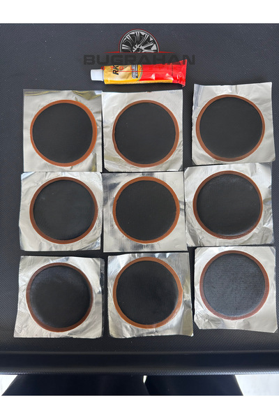 75 Mm A Kalite İç Lastik ve Dubleks Lastikler için Lastik Yaması 9 Adet + Yama İlacı