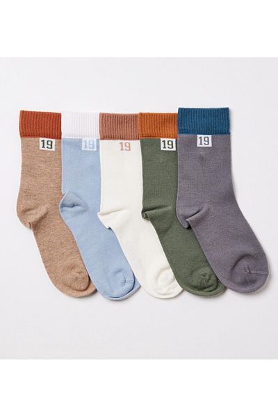 Katia&Bony Pack of 5 Boy's Number Detailed Socks Multicolored