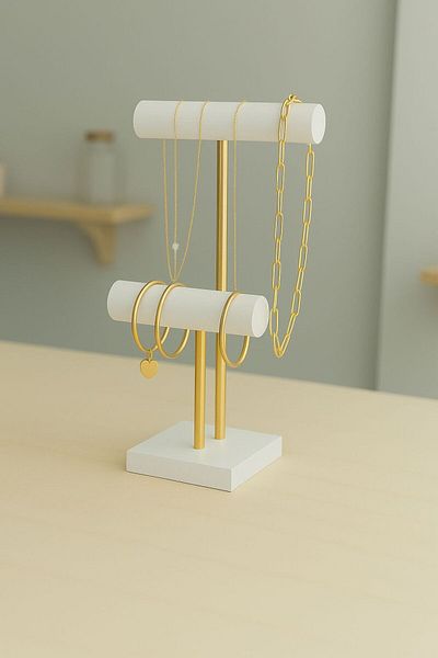 madam curie home Two Tiers Necklace and Bracelet Stand, Jewelry Stand