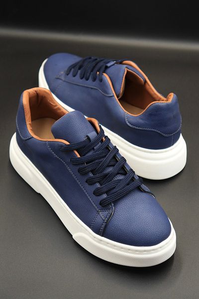 Sanvio Tarzkar Men's Navy Blue Daily Flexible Comfortable Stitched Lightweight Eva Sole Walking Guaranteed Sports Shoes Sneakers