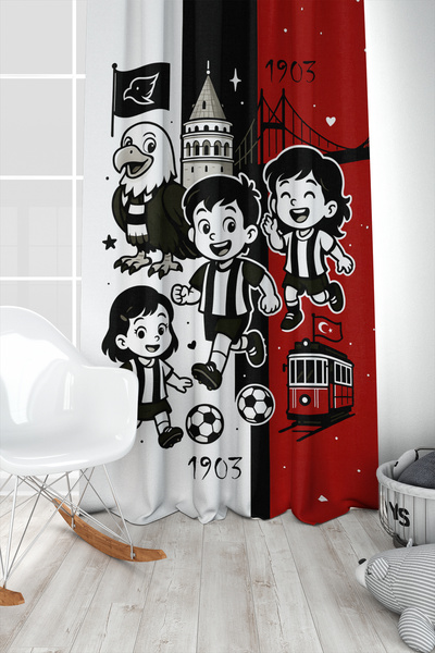 Bertille Home Children's and Baby's Room Black and White Fan Football Series ...
