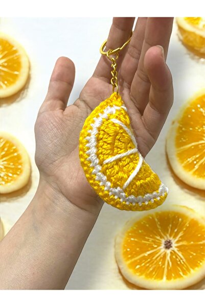 Rena Butik سلسلة مفاتيح ليمون محبوكة يدويًا