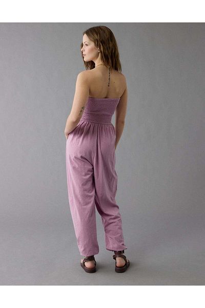 AMERICAN EAGLE Ae Sunchaser Knit Smocked Tube Jumpsuit