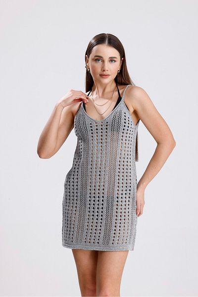 MODA MHE Slipping Strick Slipping Slipping Hole Patterned Summer Dress