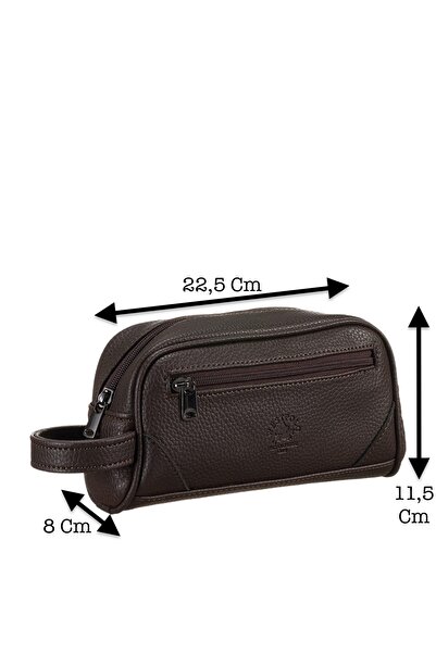 Westpolo Vegan Deri Bileklik Tutmalı Erkek El Çantası, El Portföyü - Kahverengi