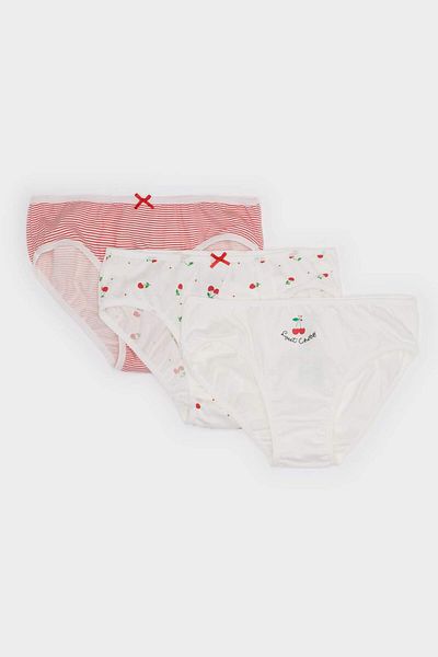 DeFacto Girl's Patterned 3-Piece Slip Panties E7073A825Sp