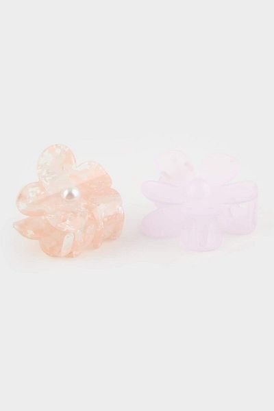 DeFacto Women's 2-Piece Flower Motif Latch Buckle E8884Axns