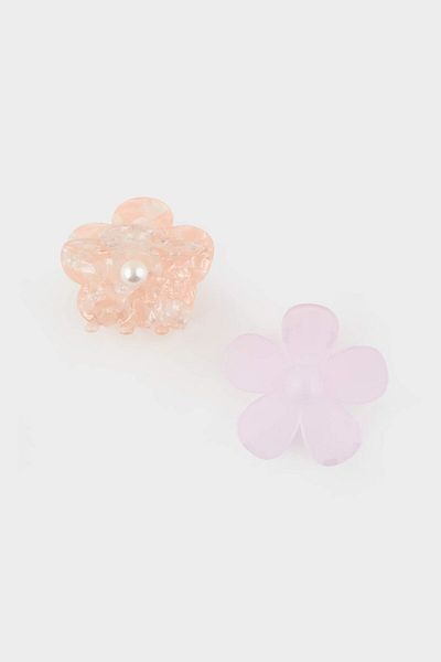 DeFacto Women's 2-Piece Flower Motif Latch Buckle E8884Axns