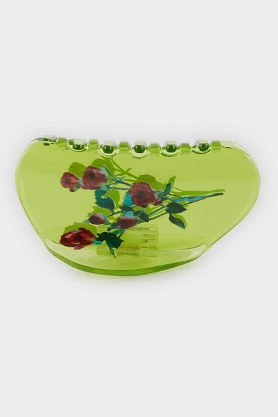 DeFacto Women's Green Floral Latch Buckle E8925Axns
