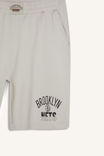 DeFacto Defactofit Nba Brooklyn Nets Standard Fit Short Leg Shorts E3008Ax25Sm