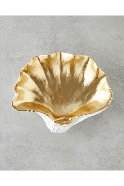 English Home Sea Shells Decorative Plate 30,5X24,5X8,8 cm Gold