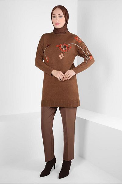 Alvina EMBROIDERY DETAILED KNIT TUNIC 44117