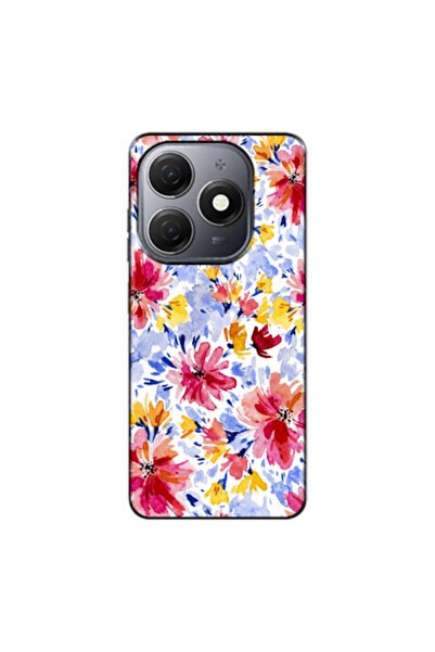 Zebana Tecno Spark 20C Compatible Case Spring Flowers 7 Silicone Case (Printed)