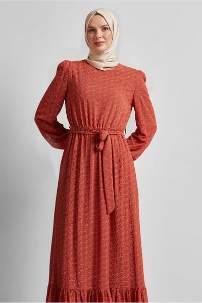 Alvina Sashed Chiffon Dress 45431