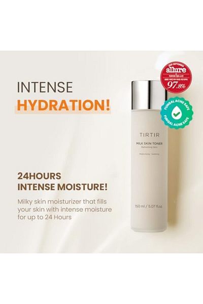 TIRTIR Milk Skin Rice Toner Deep Moisturizing, Hydrating Toner for face, Niacinamide, Ceramide 150ml