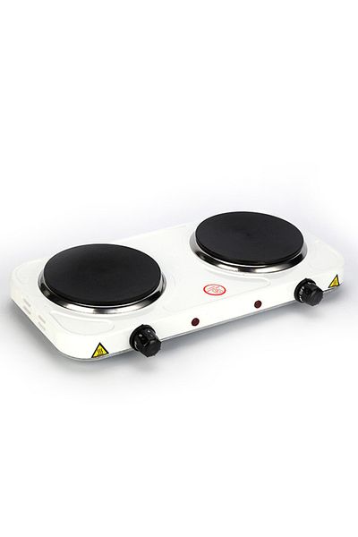 FlashHawk 2000W Double Electric Hot Plate Electric Stove&Heater with Power Indicator Light F-012E White