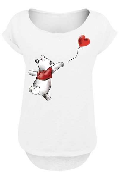 F4NT4STIC Damen Winnie The Pooh Winnie & Balloon With Ladies Long Slub Tee