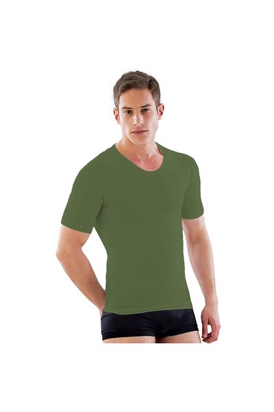 Narnuga Mi̇raxx Khaki Green Mi Emay E1010 Half Sleeve Men's Corset Undershirt
