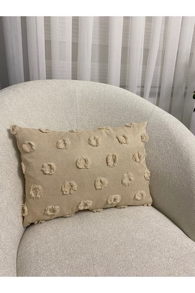 LILYUM Home Bohemian Punch Patterned Brown Decorative Throw Pillow Cover 35X50 cm