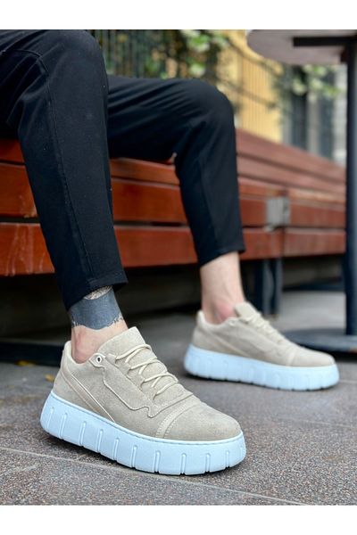 BOA BA0666 Ανδρικά παπούτσια casual BOA Cream ψηλή σόλα