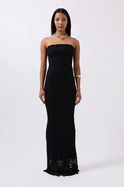 KAZAK Strapless Lace Maxi Dress